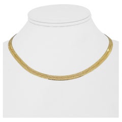 Oro giallo 14k 10,3g solido 5mm Collana Herringbone Designed Italia 16"