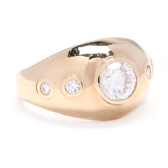 14 Karat Gelbgold 1::05 Karat Diamant-Kuppelring