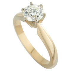 Anello solitario con diamante da 1,08 carati in oro giallo 14K MF34-020326