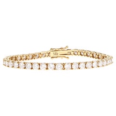 Bracciale tennis in oro giallo 14K con diamanti rotondi da 10,92 carati di peso totale