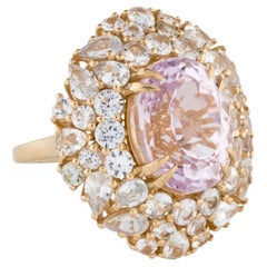 14K Yellow Gold 10.94ct Kunzite & 5.99ctw Sapphire Cocktail Ring, Size 7