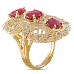 14K Yellow Gold 1.0ct Diamond and Ruby Ring MF23-050526