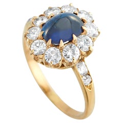 14K Yellow Gold 1.0ct Diamond and Sapphire Ring MF25-031725