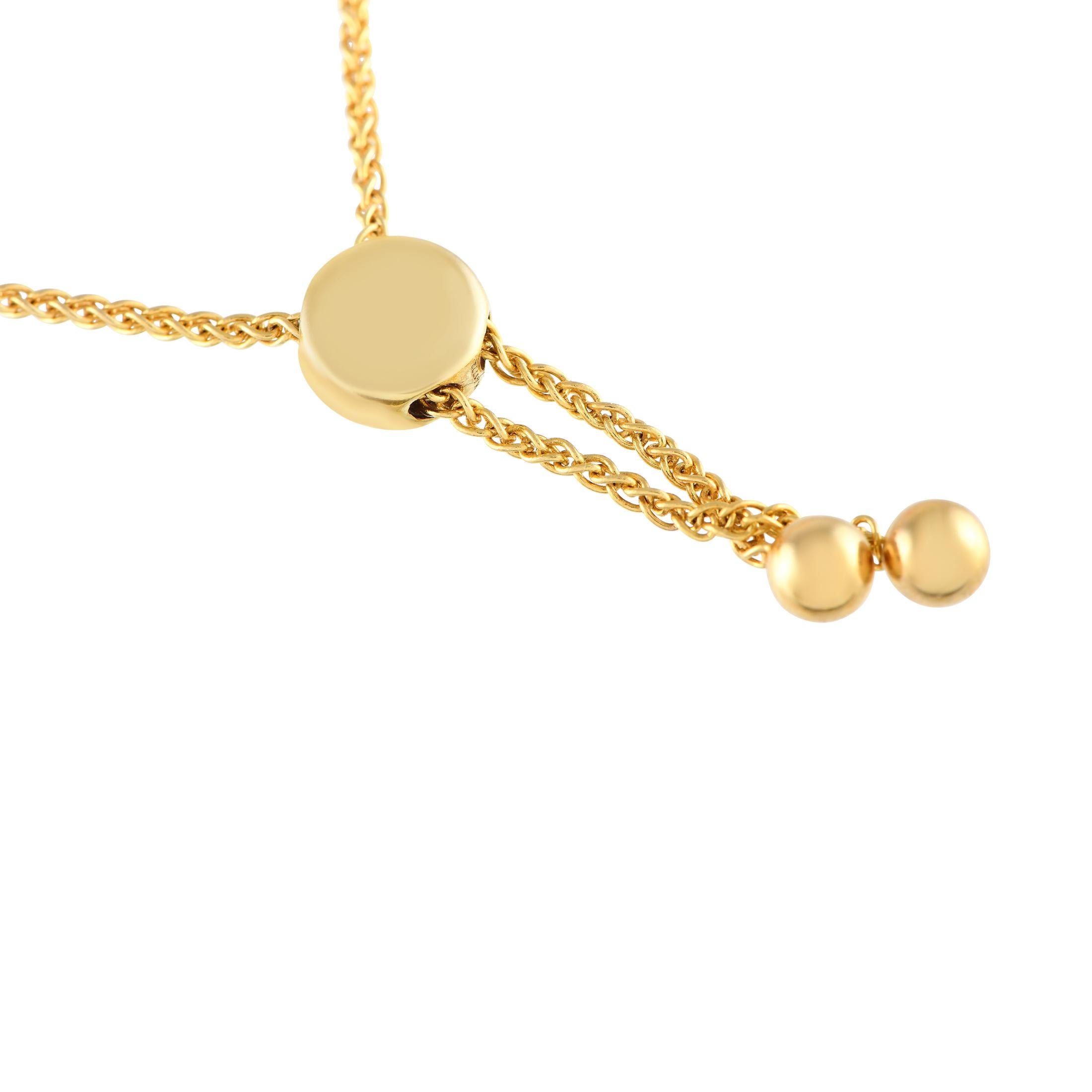 Taille ronde Bracelet Bolo en or jaune 14 carats avec diamants de 1,0 carat  en vente