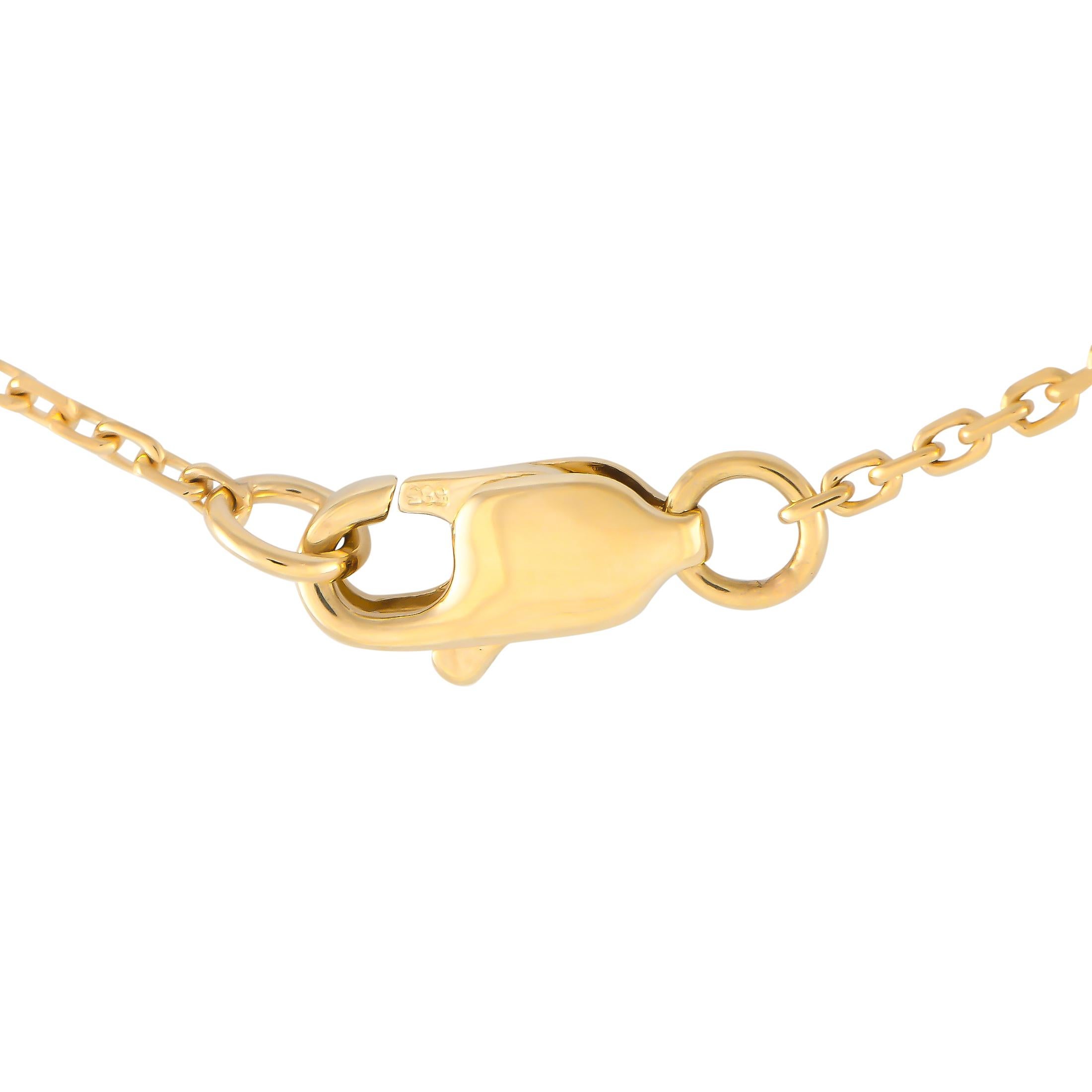 14K Gelbgold 1,0 Karat Diamant-Schmetterlingshalskette (Rundschliff)