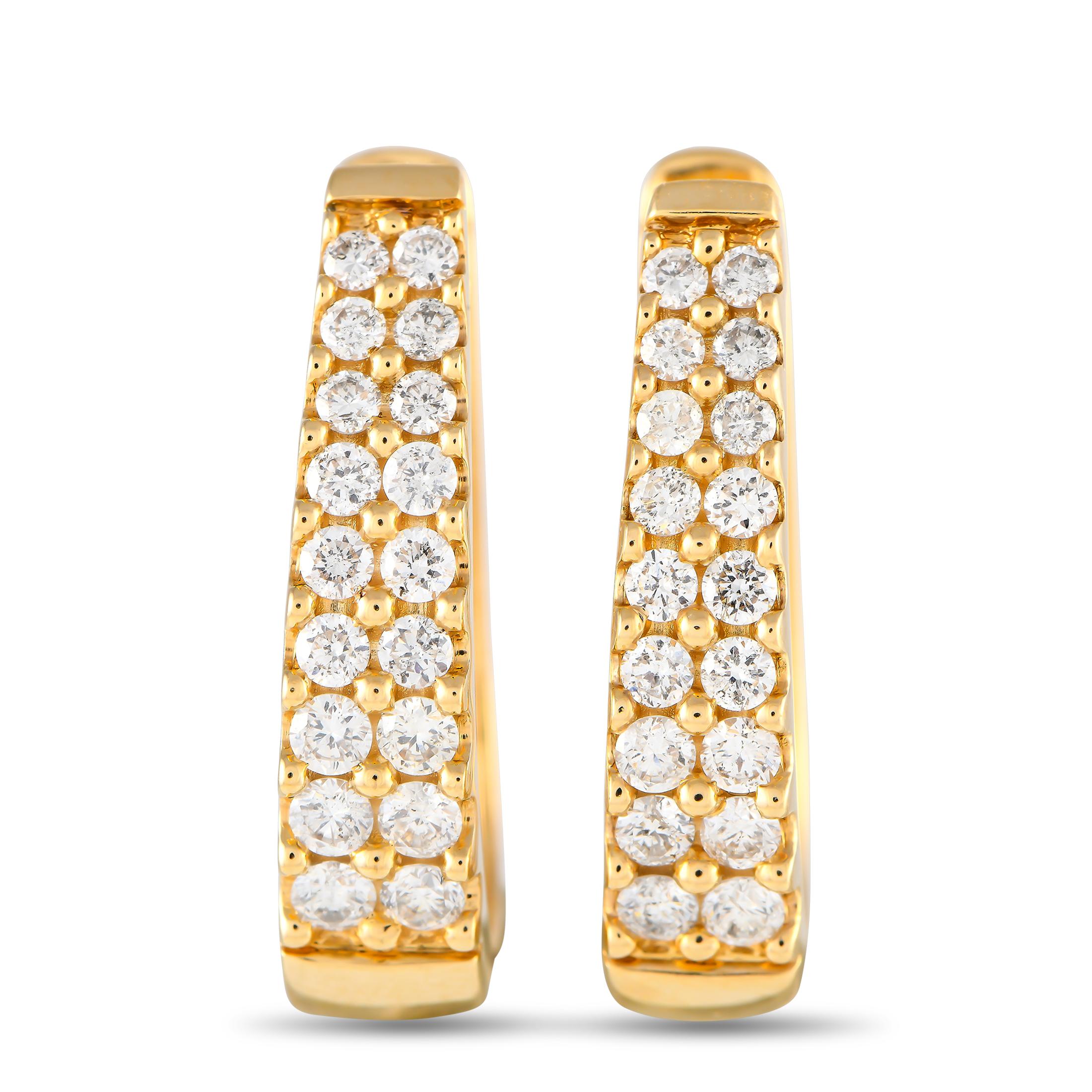 14K Yellow Gold 1.0ct Diamond Earrings In New Condition For Sale In Southampton, PA