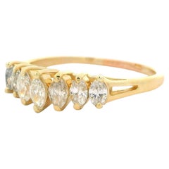 14k Yellow Gold 1.0ctw Marquise Diamond Pyramid Band Ring Size 10.5
