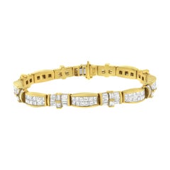 14K Yellow Gold 11 1/4 Carat Diamond Tennis Bracelet