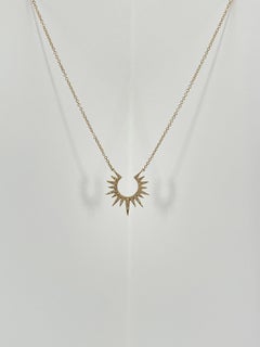 Pendentif Sunburst en or jaune 14 carats avec diamants de 11 carats