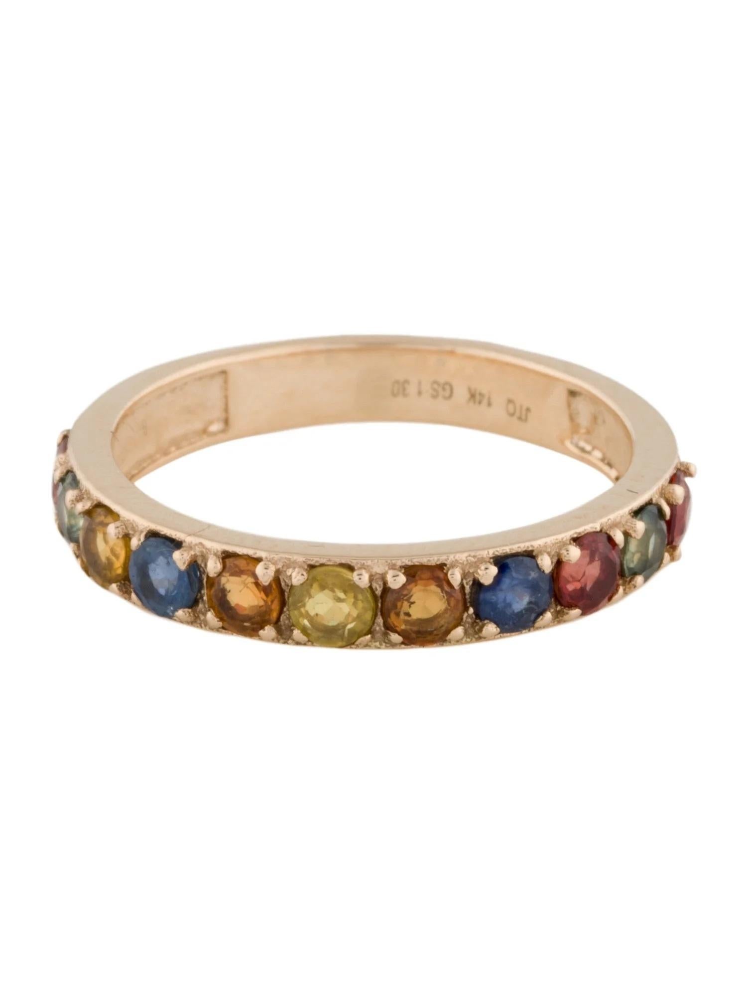 Artiste Bracelet en or jaune 14K avec saphir rond de 1,10ct, taille 7 en vente