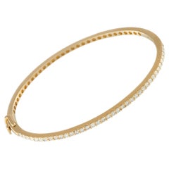 14K Yellow Gold 1.12ct Diamond Bangle Bracelet MF22-111325