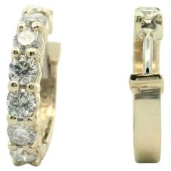 14k Yellow Gold 1.15 Carat Round-cut Diamond Huggies Earrings Set