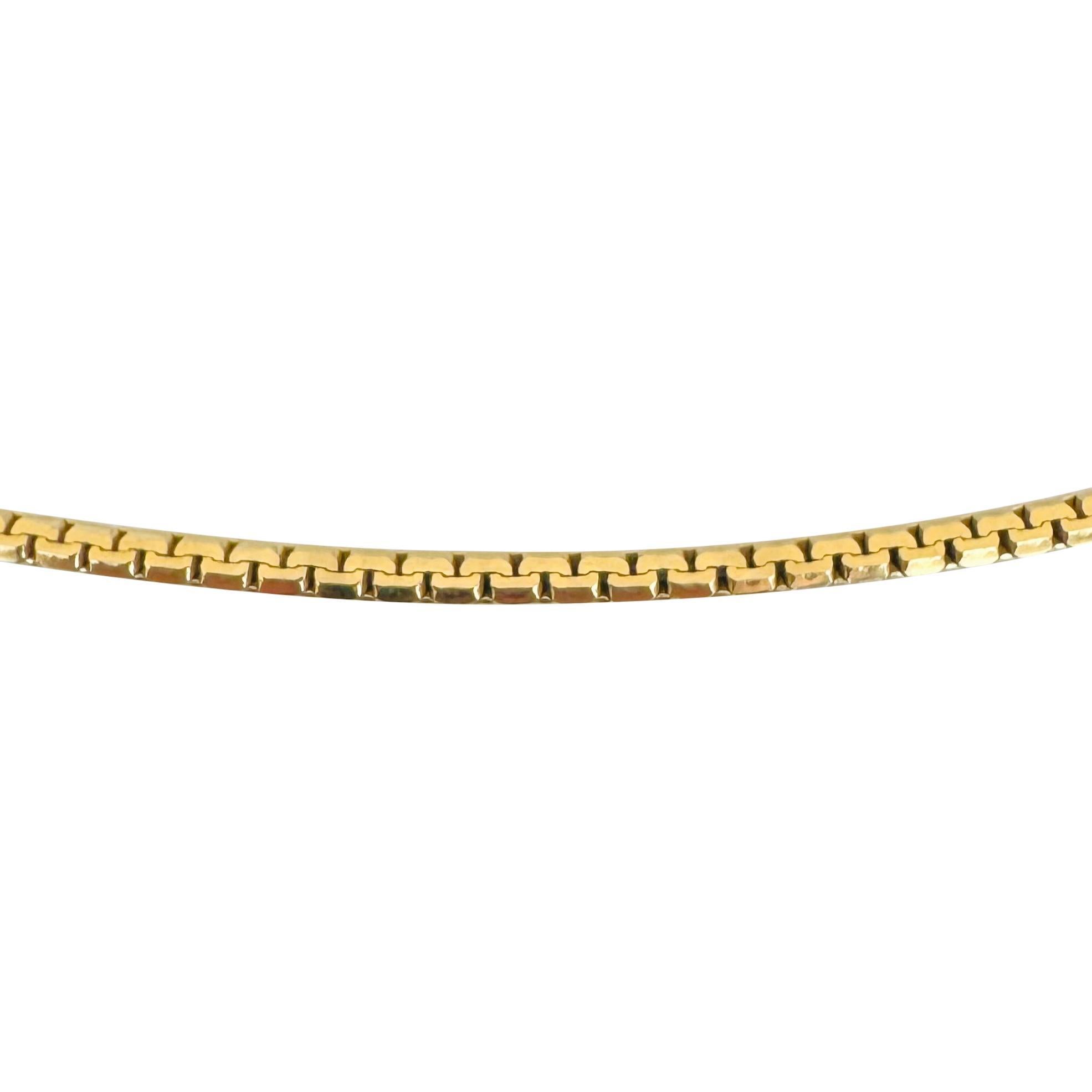  14k Yellow Gold 11.5g Solid UnoAErre 2.5mm Flattened Box Link Necklace Italy 18