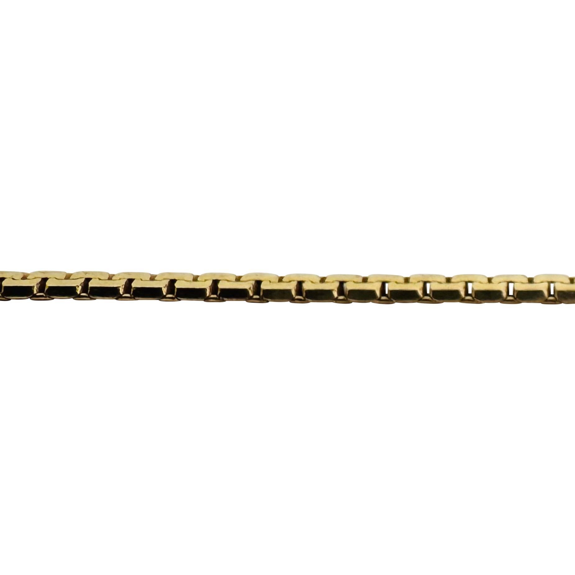 14k Yellow Gold 11.5g Solid UnoAErre 2.5mm Flattened Box Link Necklace Italy 18