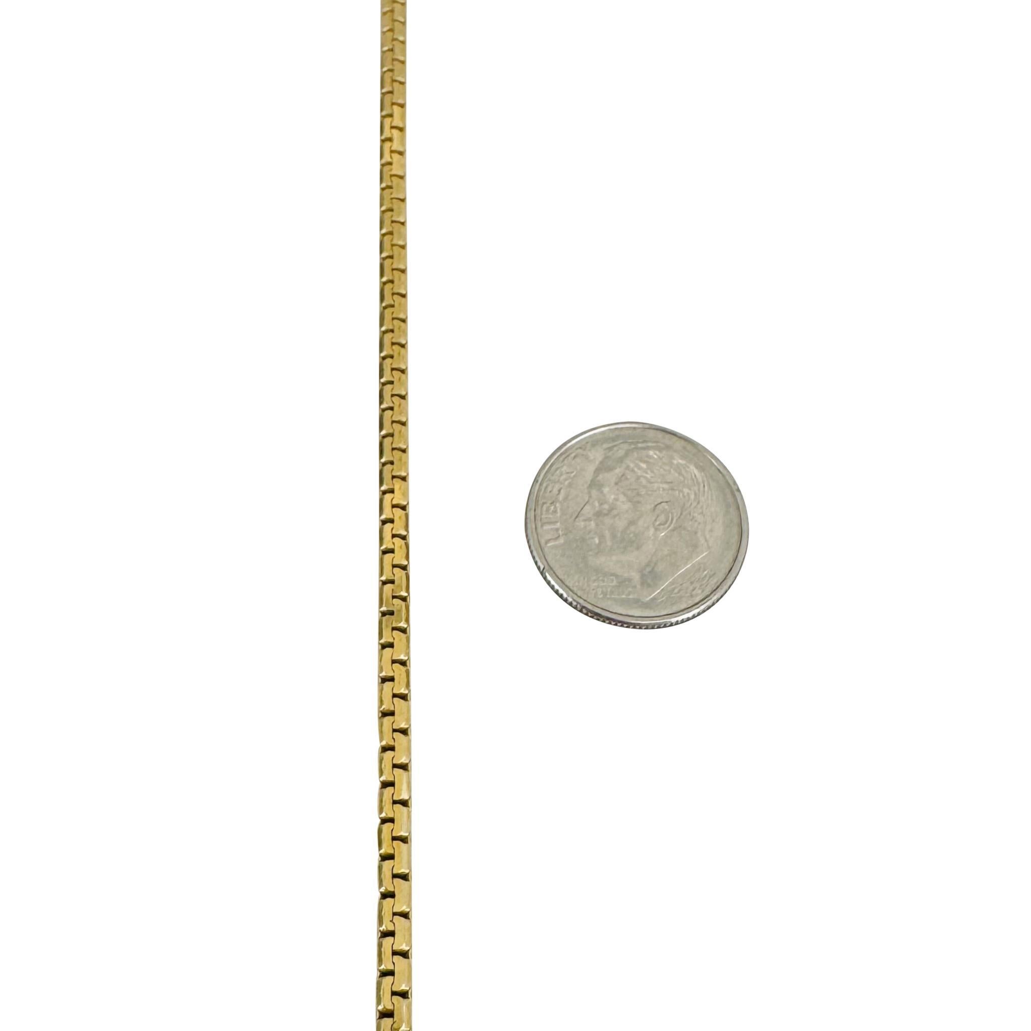 14k Yellow Gold 11.5g Solid UnoAErre 2.5mm Flattened Box Link Necklace Italy 18