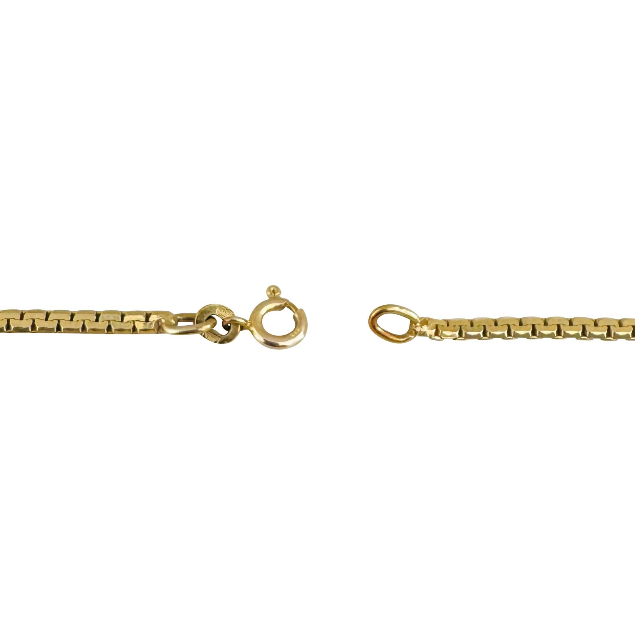 14k Yellow Gold 11.5g Solid UnoAErre 2.5mm Flattened Box Link Necklace Italy 18
