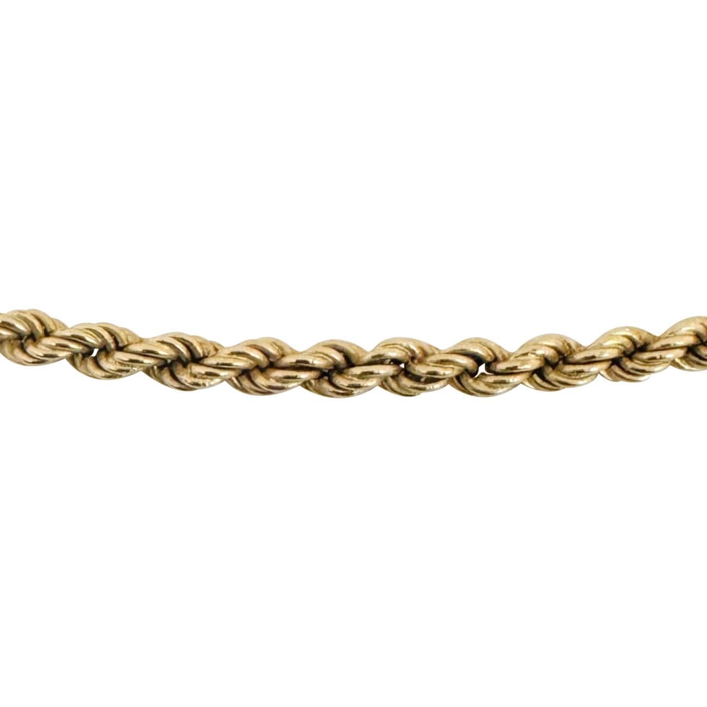 14k Gelbgold 11,5g Vintage 3mm Seil Kette Halskette 24