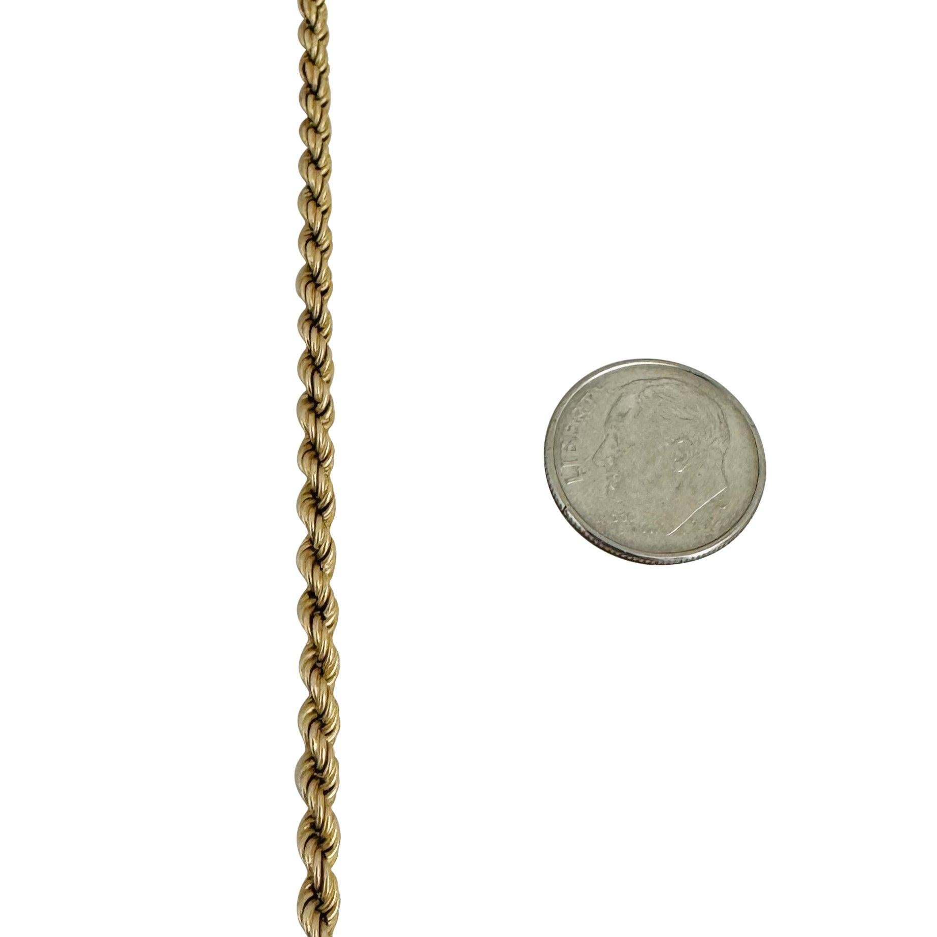 14k Gelbgold 11,5g Vintage 3mm Seil Kette Halskette 24