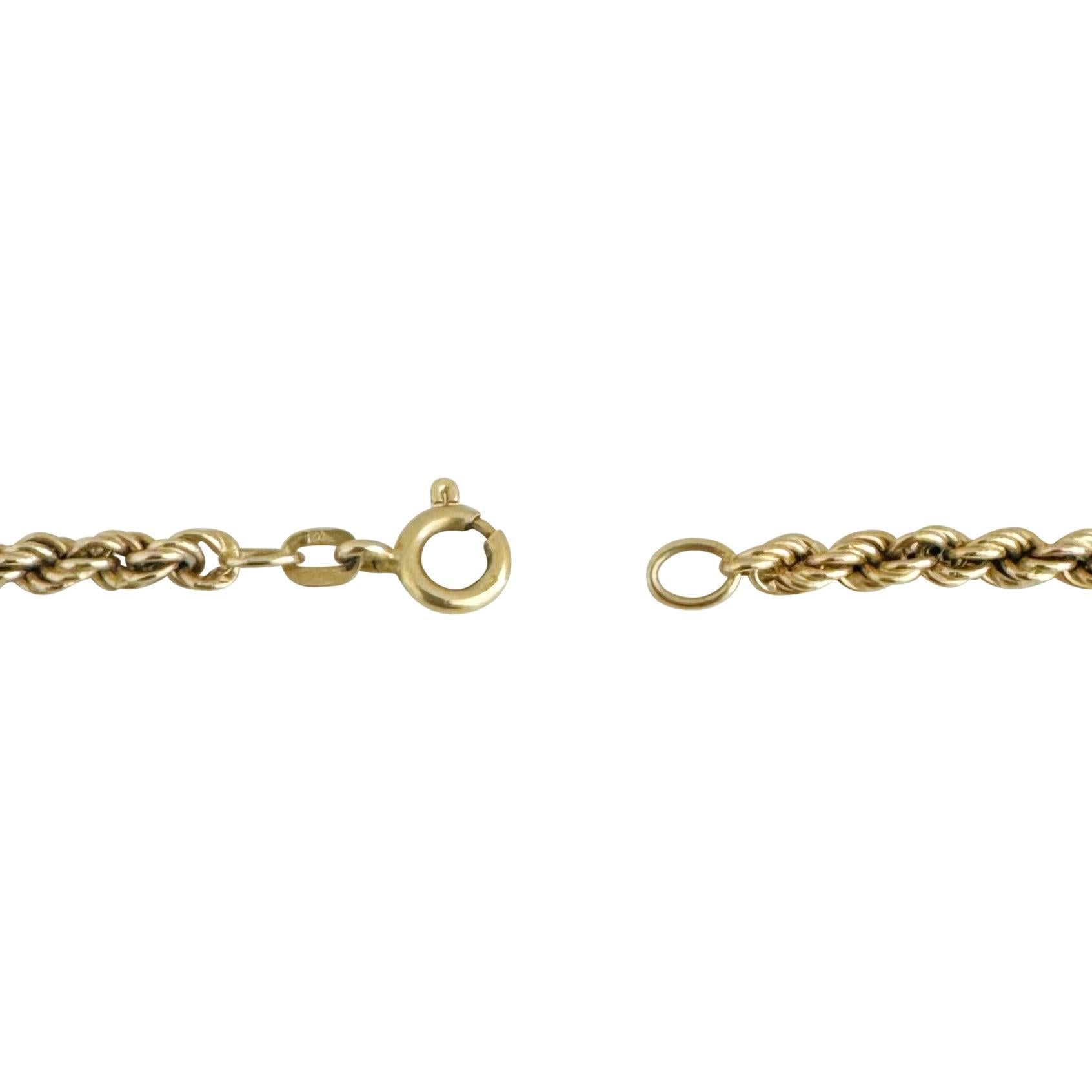 14k Gelbgold 11,5g Vintage 3mm Seil Kette Halskette 24