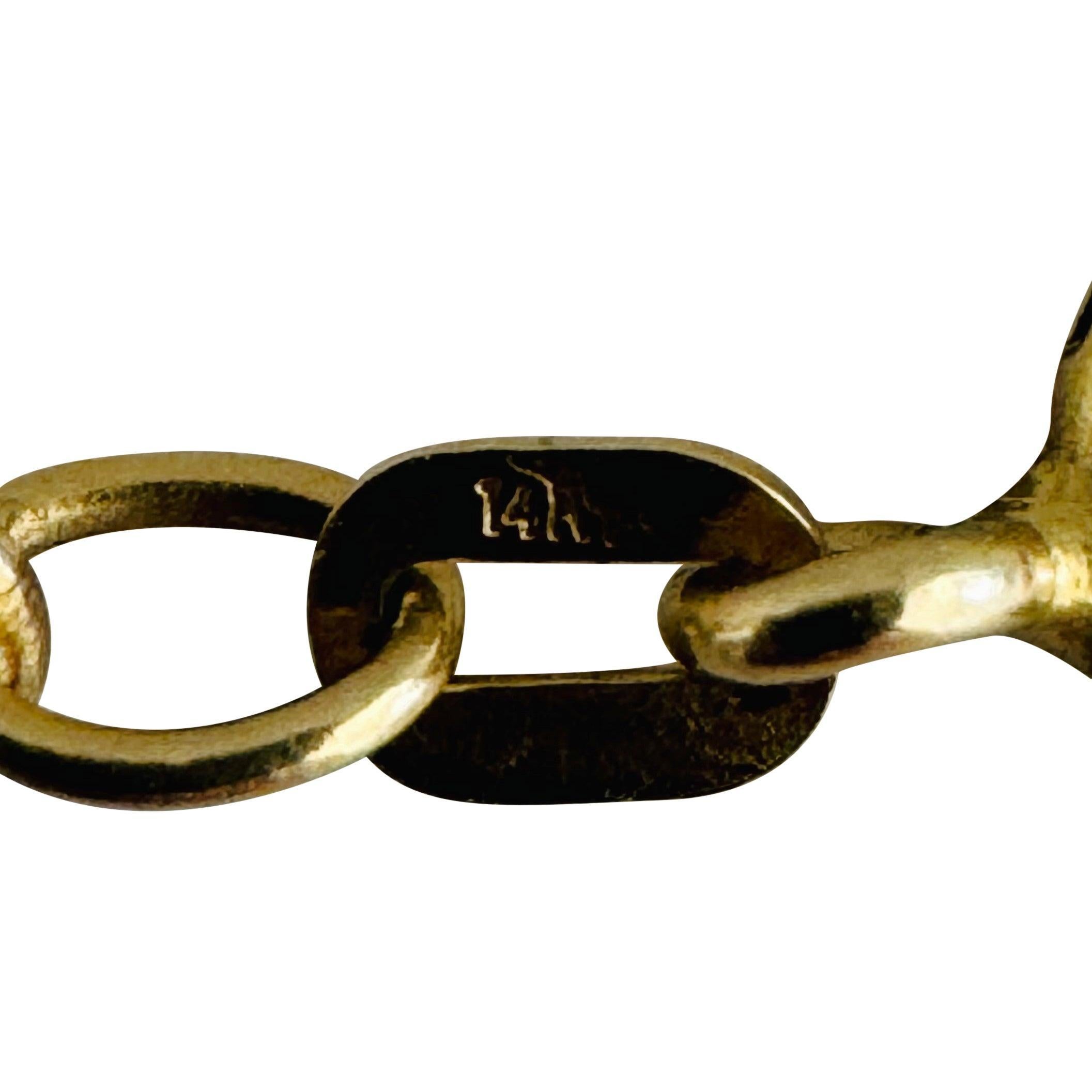 14k Gelbgold 11,5g Vintage 3mm Seil Kette Halskette 24