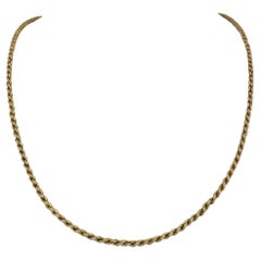14k Gelbgold 11,5g Vintage 3mm Seil Kette Halskette 24"