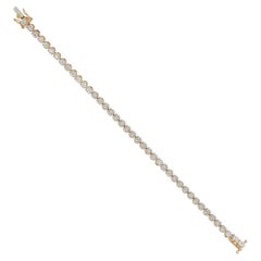 14K Yellow Gold 1.16 Carat Diamond Classic Bezel Tennis Bracelet Bridal Gift