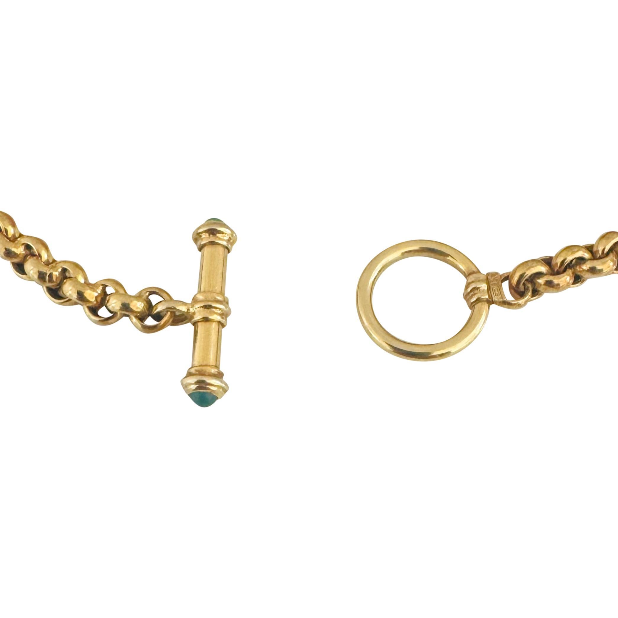 14k Gelbgold 11,6g Damen Vintage Rolo Link Station Armband Italien 7