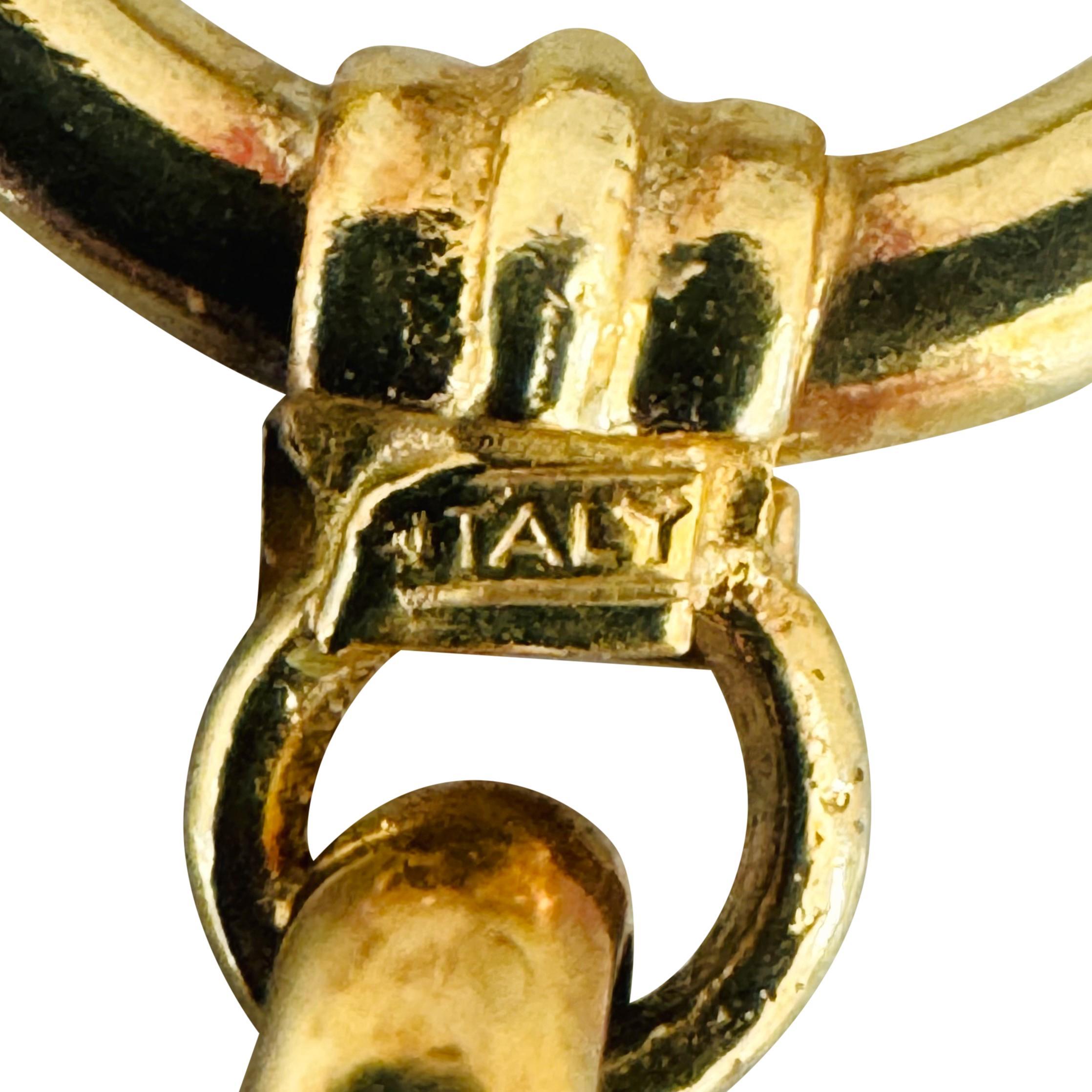 14k Gelbgold 11,6g Damen Vintage Rolo Link Station Armband Italien 7