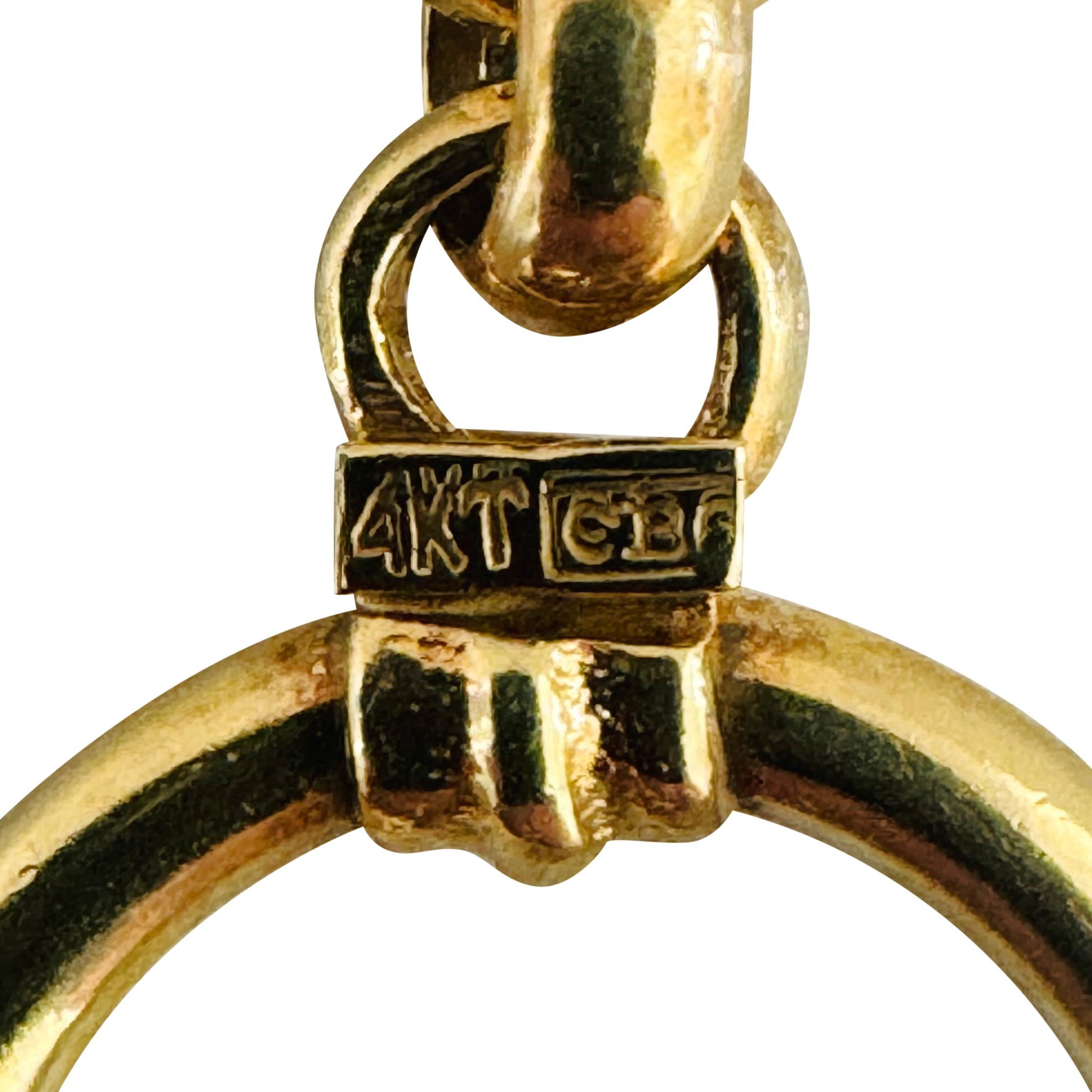 14k Gelbgold 11,6g Damen Vintage Rolo Link Station Armband Italien 7