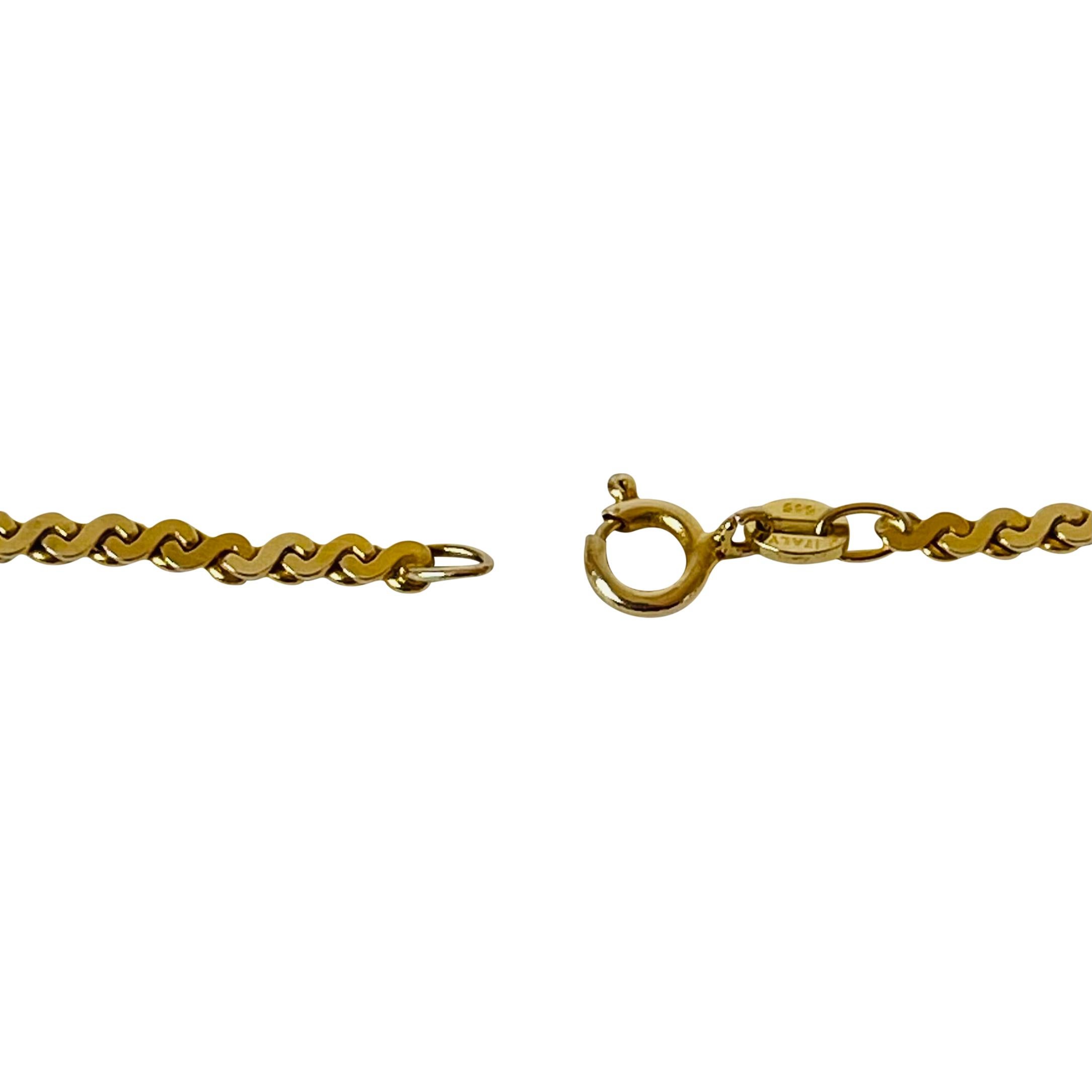 14 Karat Yellow Gold 11.8g Solid Serpentine S Link Link Chain Necklace, Italy In Good Condition In Guilford, CT