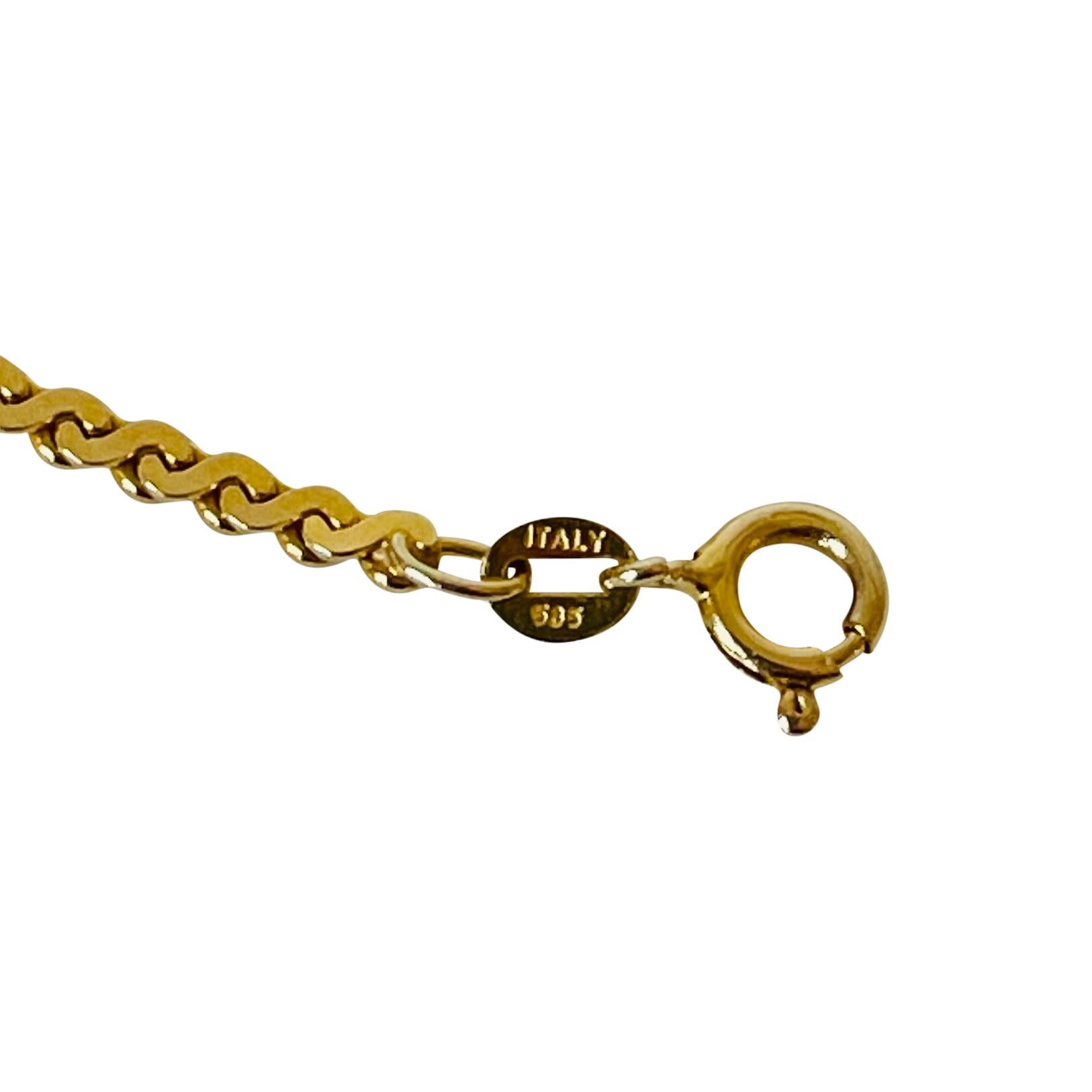 Women's 14 Karat Yellow Gold 11.8g Solid Serpentine S Link Link Chain Necklace, Italy