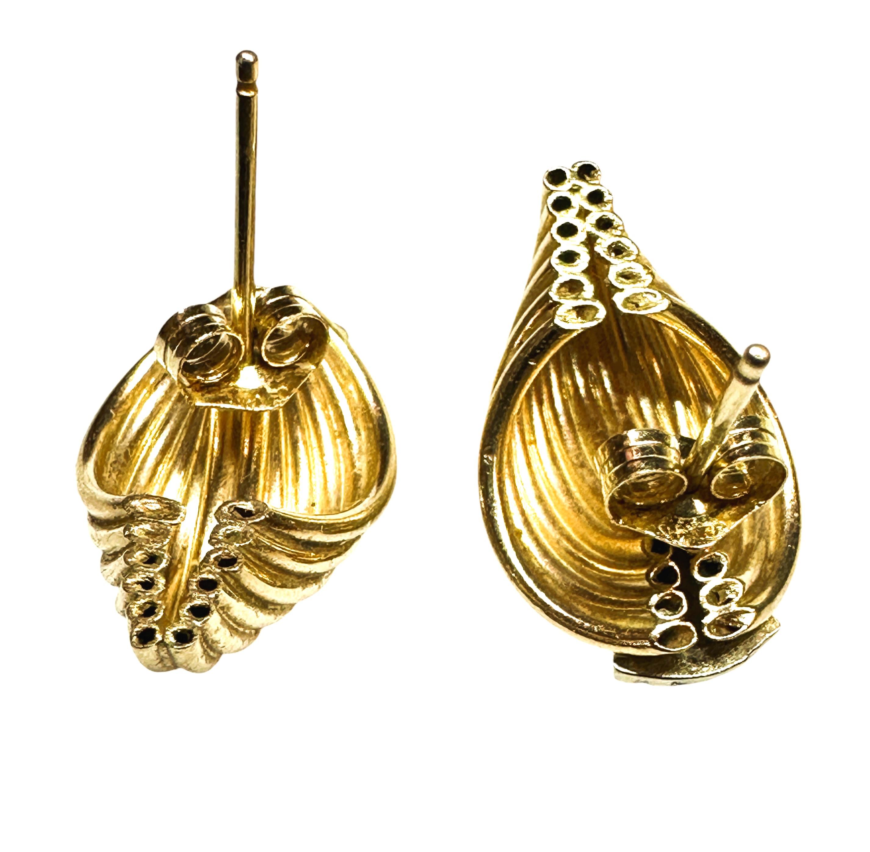 Brilliant Cut 14k Yellow Gold .12 Carat Diamond Post Earrings