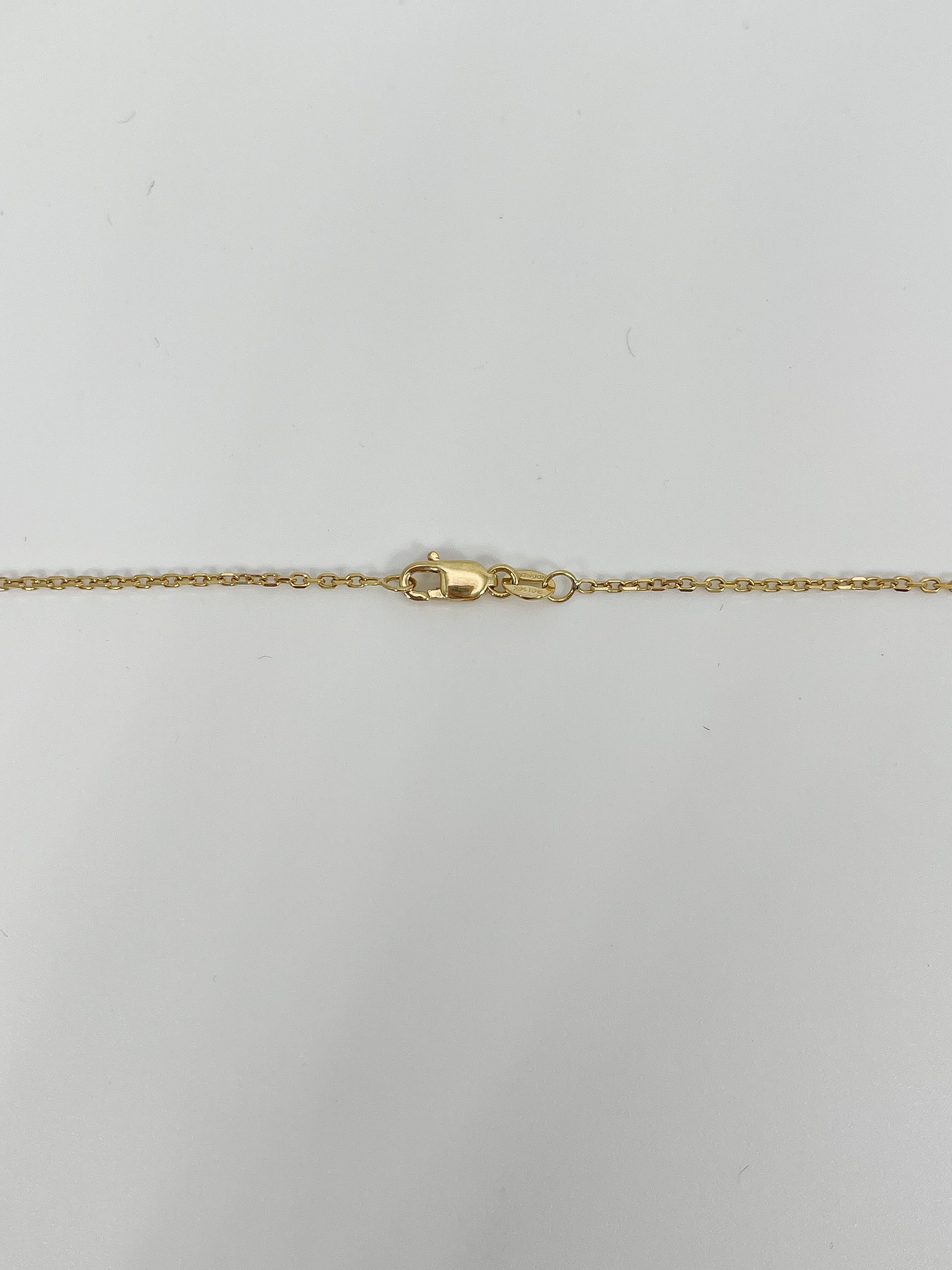Women's 14K Yellow Gold .12 CTW Diamond Cross Necklace For Sale