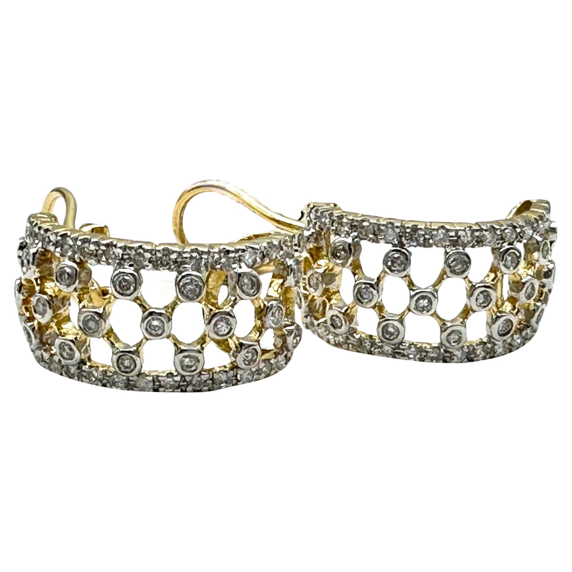 Oro giallo 14K 1,20 Ct. Orecchini con diamanti a clip