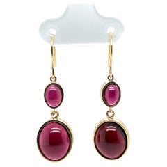 Pendientes Gota Cabujón Granate Oro Amarillo 14K 12,29 quilates tw