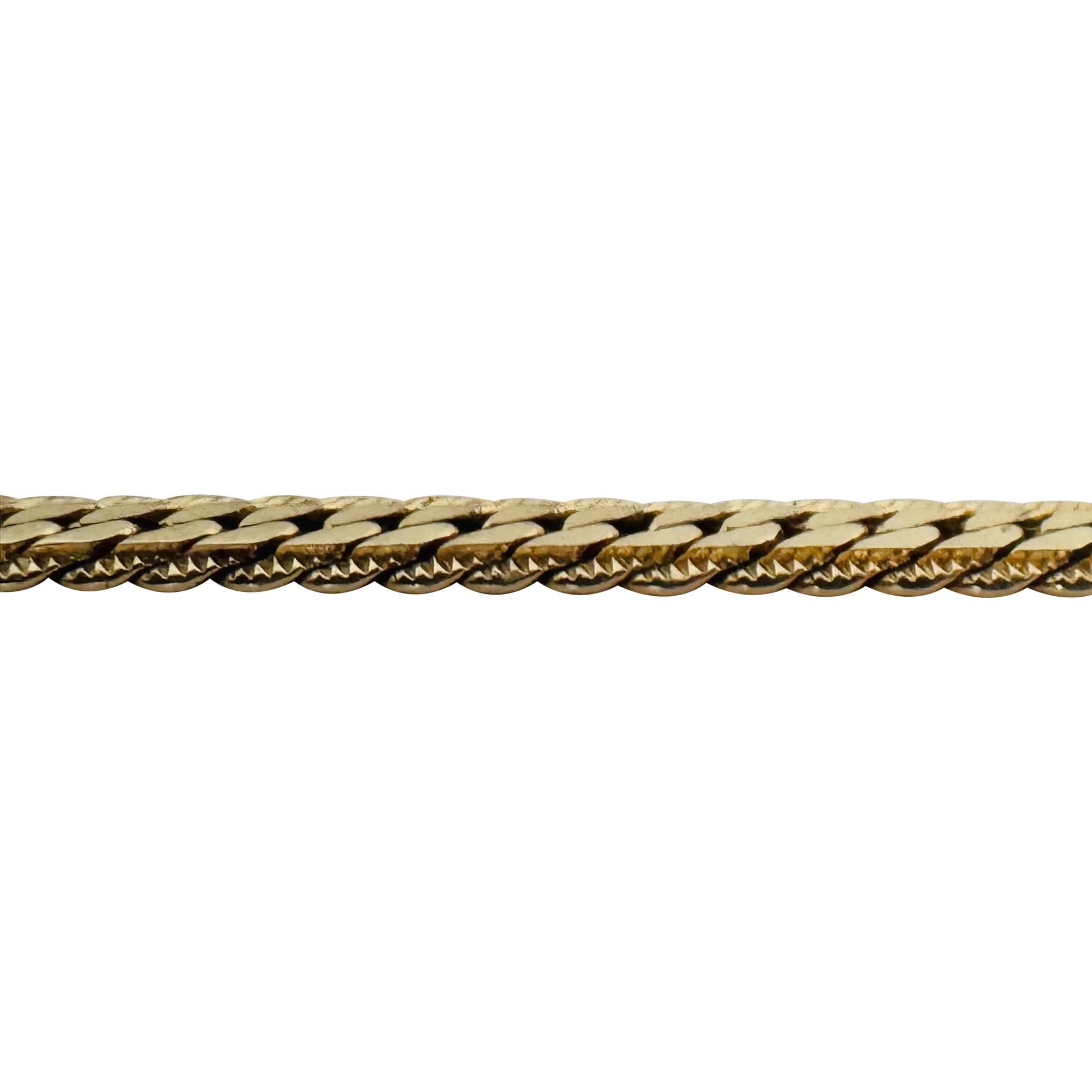 14k Gelbgold 12,4g Diamantschliff Flattened Curb Gliederarmband 7,25