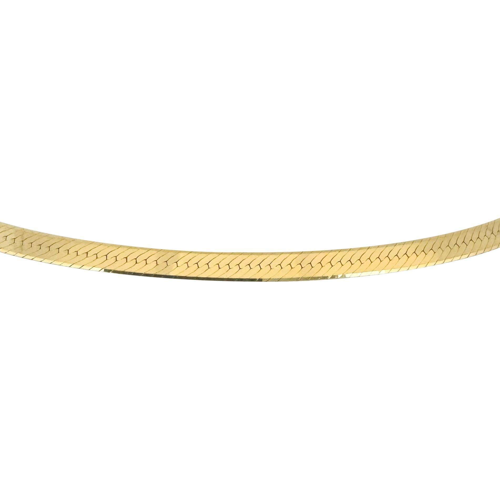14k Gelbgold 12,4g massive 4mm Fischgräten Gliederkette Halskette Italien 20