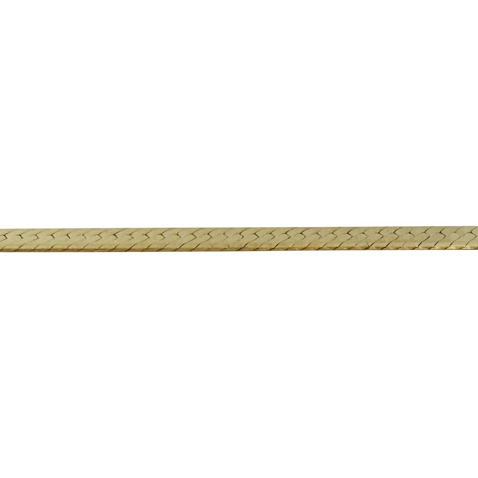 14k Gelbgold 12,4g massive 4mm Fischgräten Gliederkette Halskette Italien 20