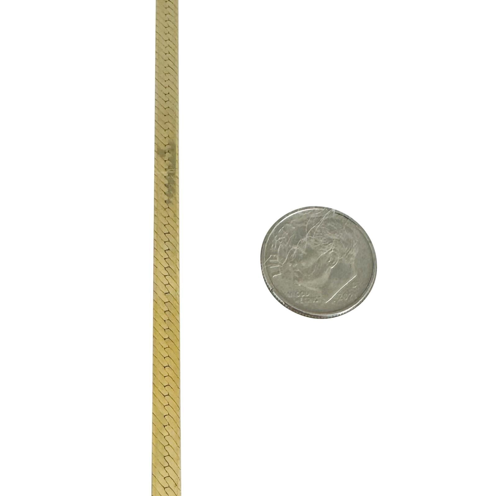 14k Gelbgold 12,4g massive 4mm Fischgräten Gliederkette Halskette Italien 20