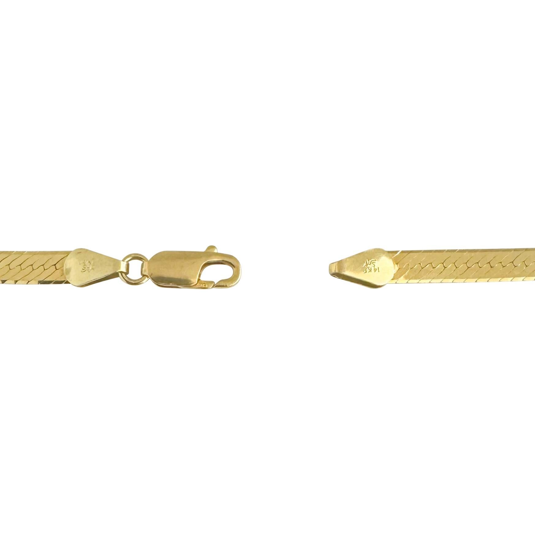 14k Gelbgold 12,4g massive 4mm Fischgräten Gliederkette Halskette Italien 20