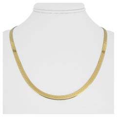 14k Gelbgold 12,4g massive 4mm Fischgräten Gliederkette Halskette Italien 20"