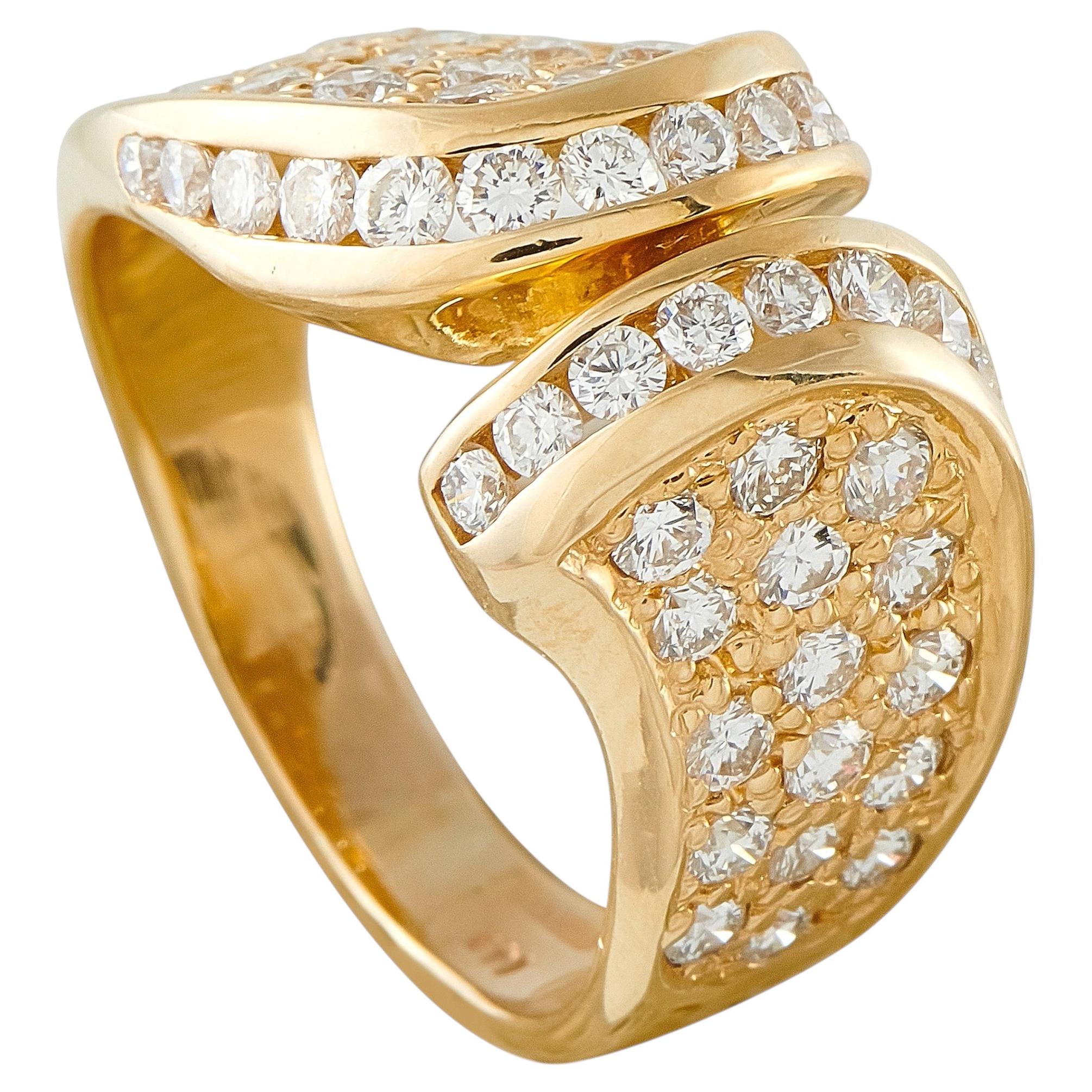 Anillo de oro amarillo de 14 quilates con un diamante de 1,25 quilates MF20-063026