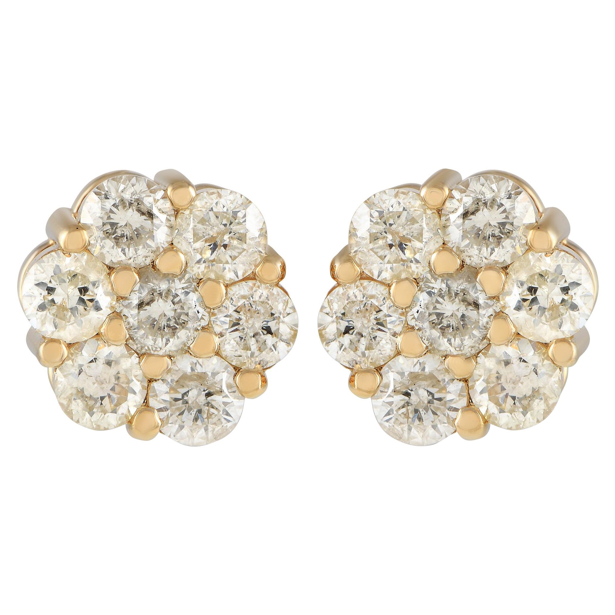 14K Gelbgold 1,25 Karat Diamant-Ohrstecker