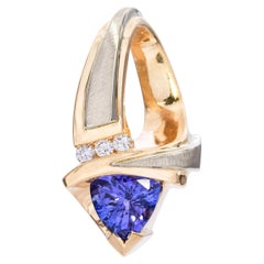 14k Yellow Gold 1.25ct Tanzanite and Diamond Pendant