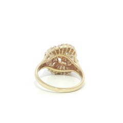 14k Yellow Gold 1.25ctw Round & Baguette Fiery Diamond Swirl Knot Ring