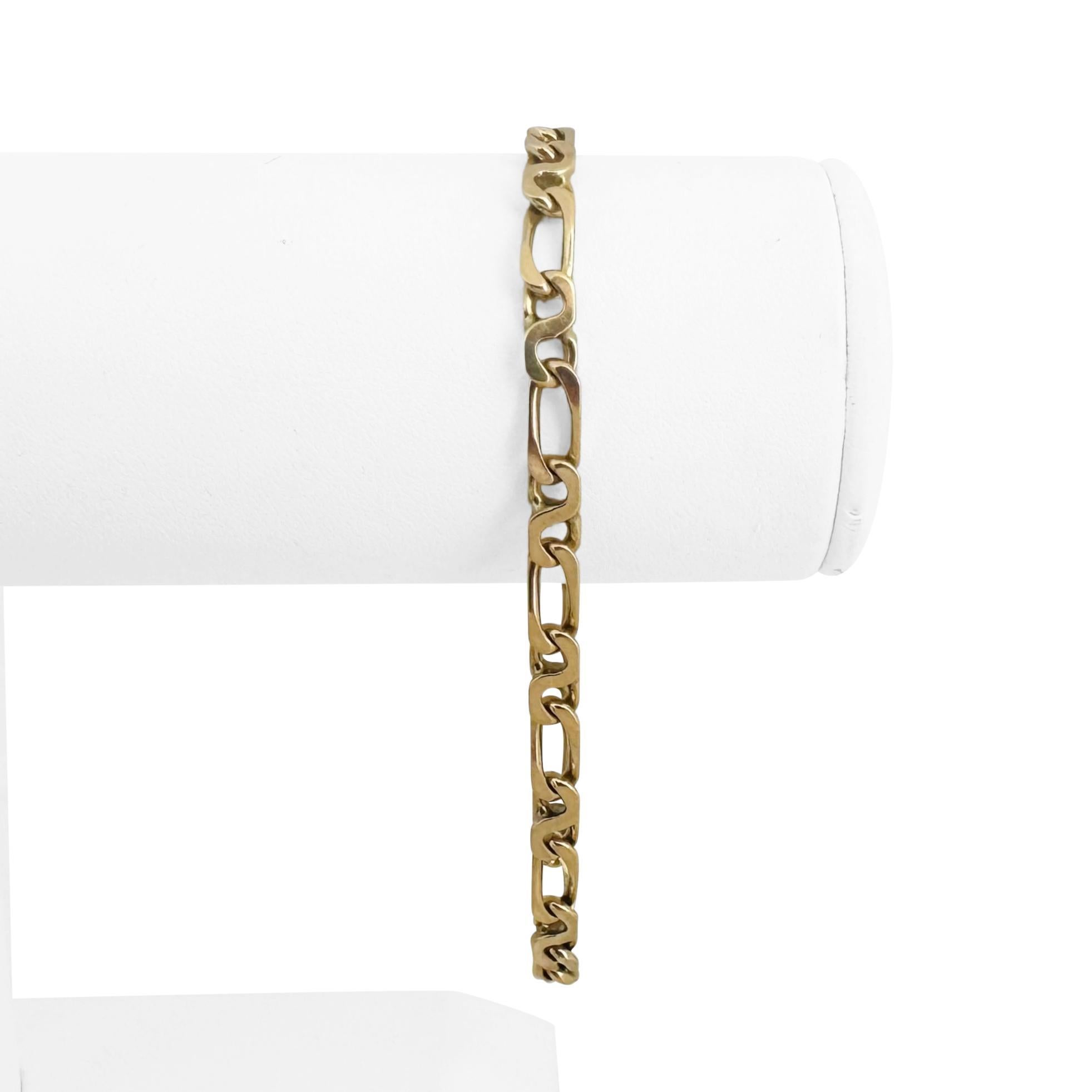 14k Yellow Gold 12.5g Solid Vintage 4.5mm Fancy Curb Link Bracelet Italy 8