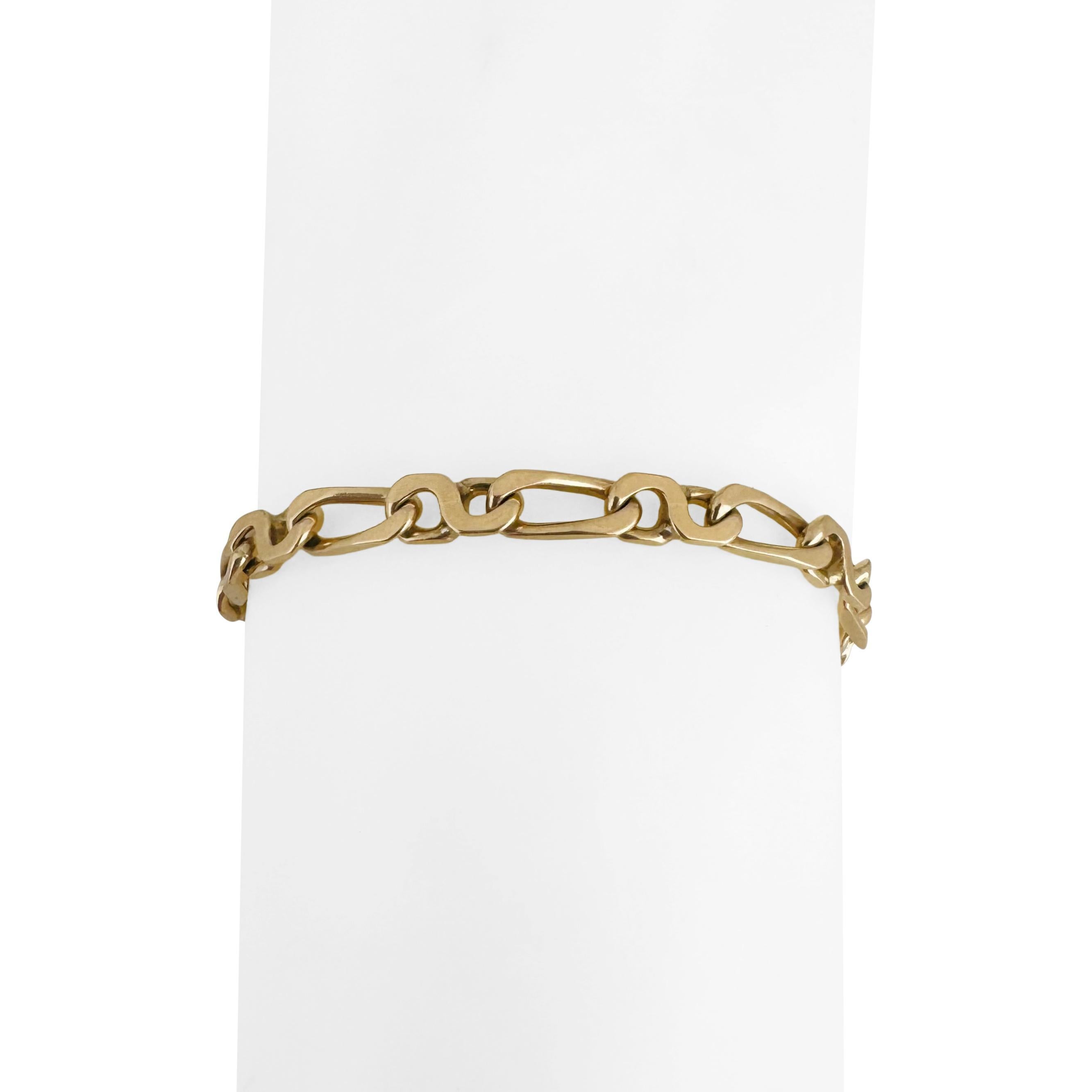 14k Yellow Gold 12.5g Solid Vintage 4.5mm Fancy Curb Link Bracelet Italy 8