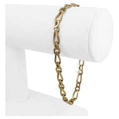 14k Yellow Gold 12.5g Solid Vintage 4.5mm Fancy Curb Link Bracelet Italy 8"