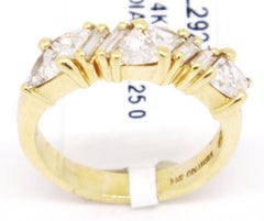 14 Karat Yellow Gold 1.25 Carat Trillion and Baguette Diamonds Ring