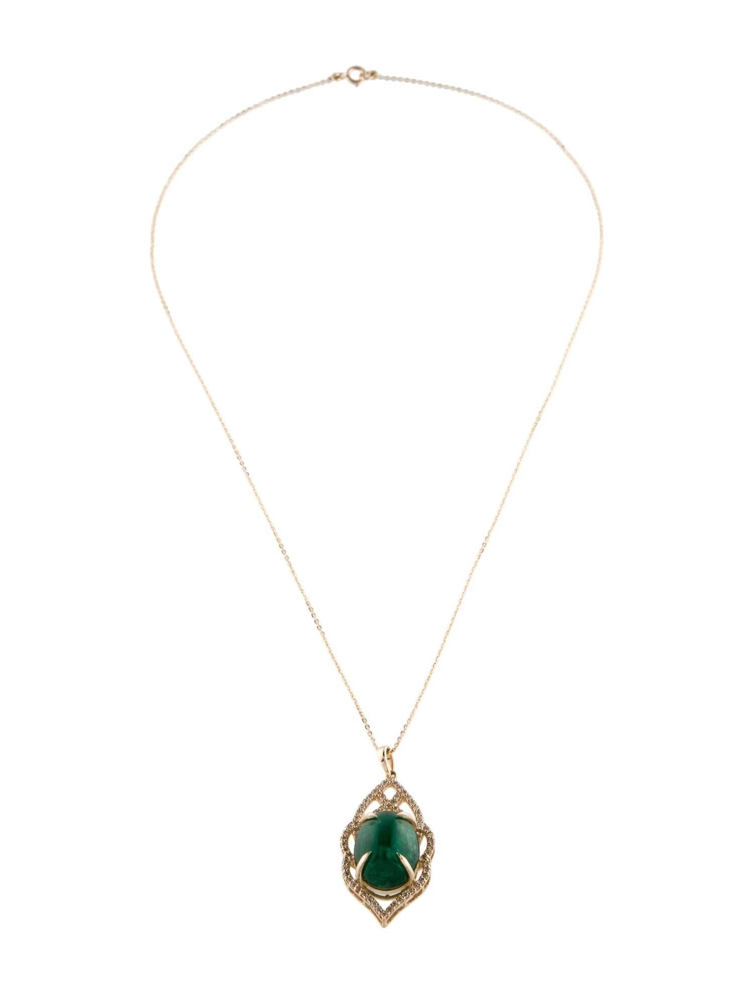 Artiste Collier pendentif en or jaune 14 carats avec émeraudes et diamants 12,77 carats en vente
